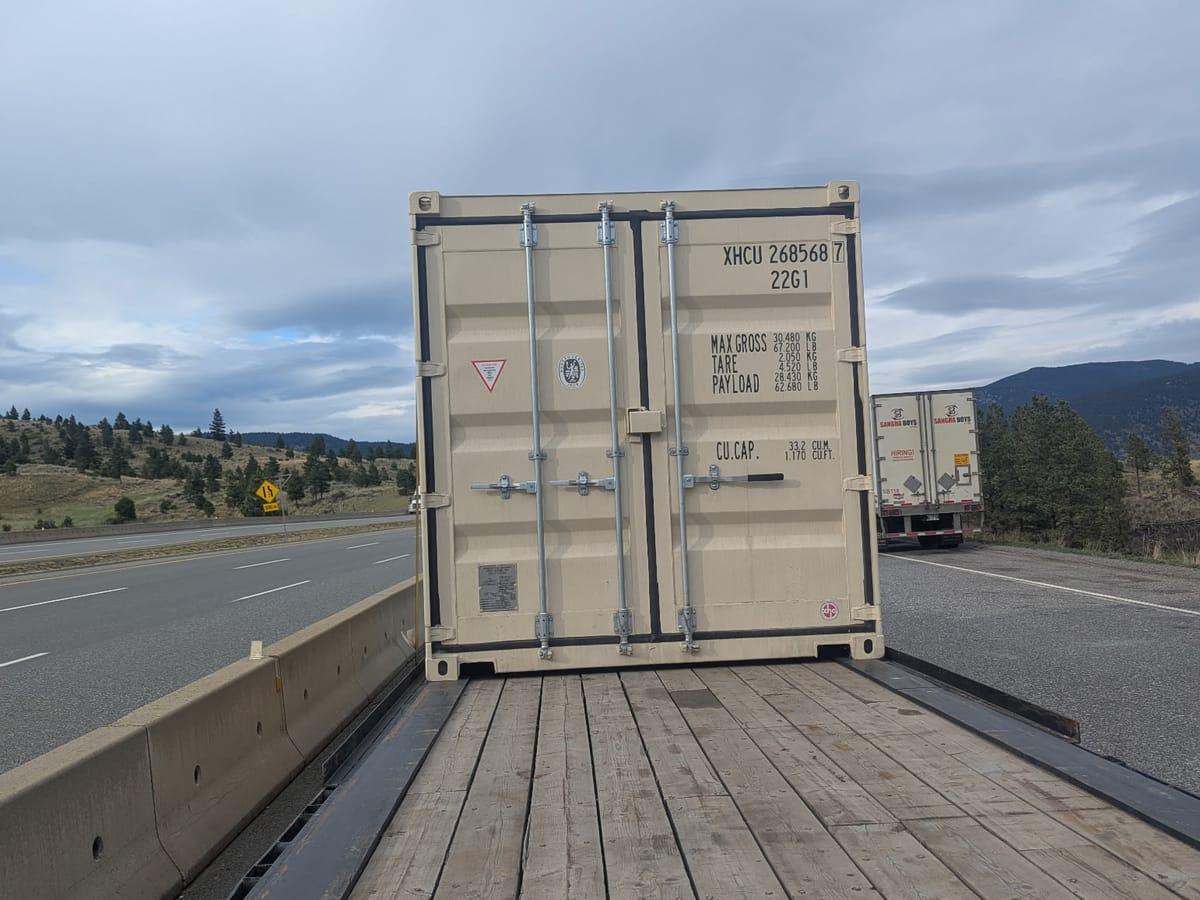 Shipping containers delivered to Armstrong, BC