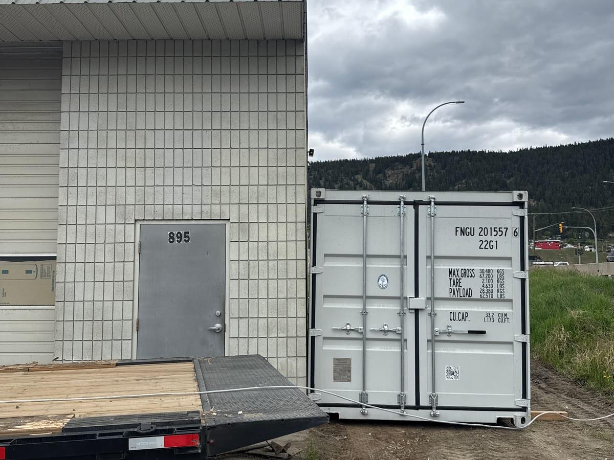 Shipping containers delivered to Lillooet, BC