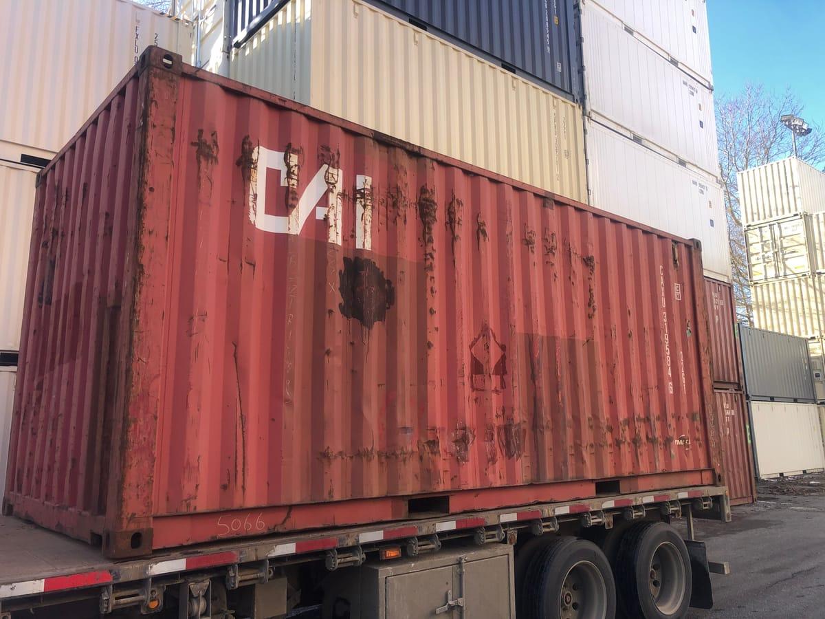 Shipping containers delivered to Rock Creek, BC