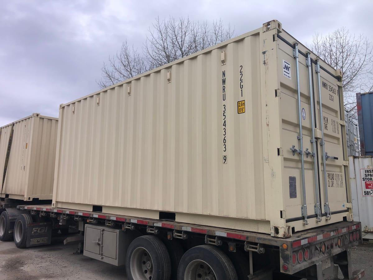 Shipping containers delivered to Tumbler Ridge, BC