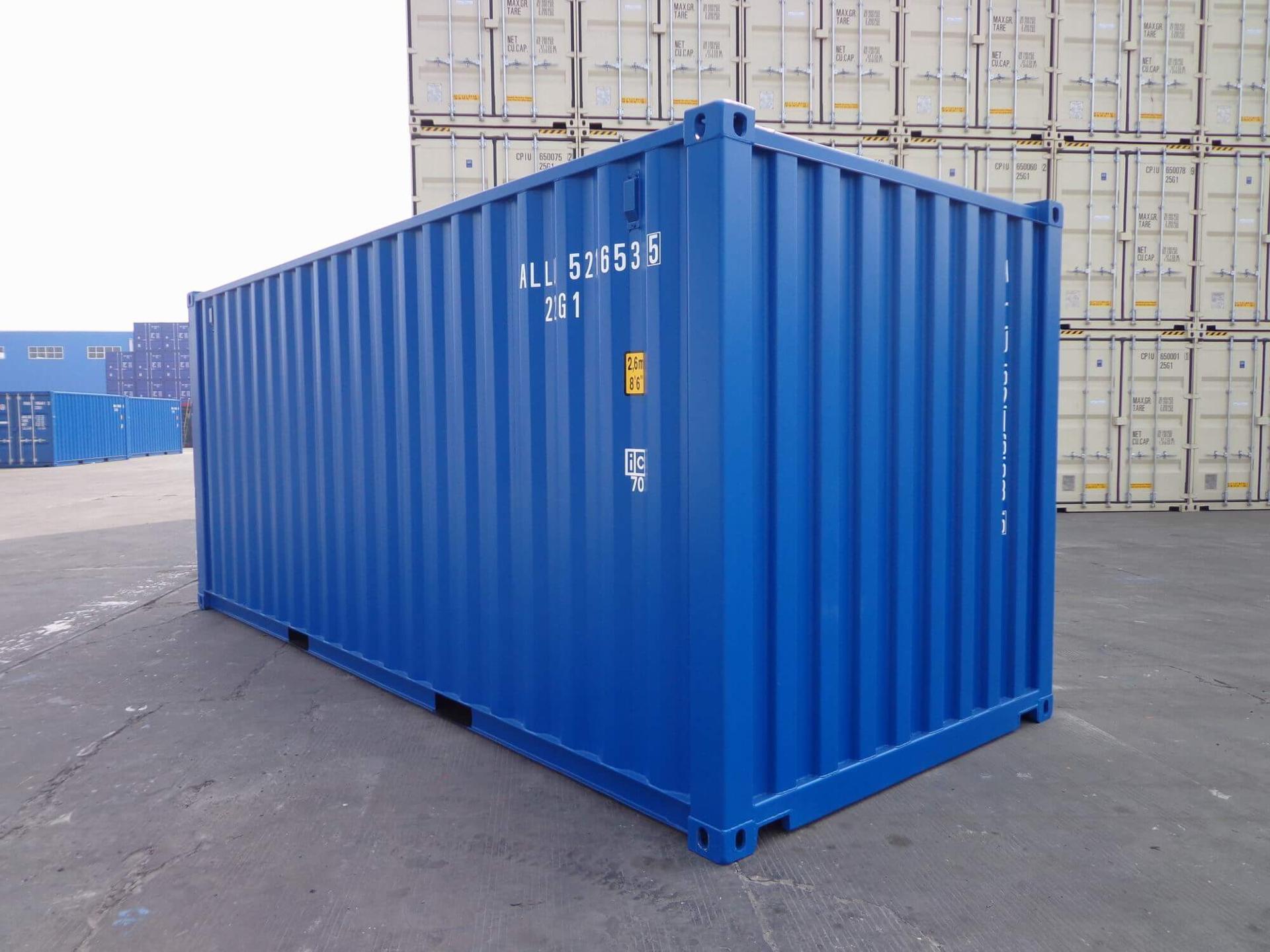 A well-maintained shipping container in a clean, dry location.